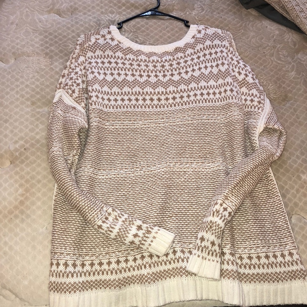 White and cream sweater